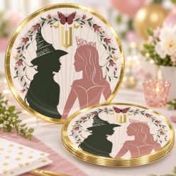 Wicked Premium Metallic Dessert Plates - 8 Pack